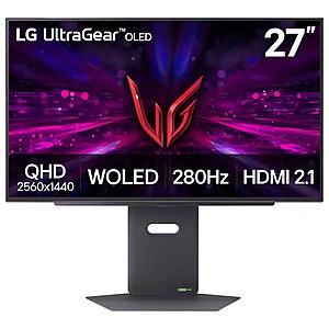 27" LG UltraGear QHD OLED 280Hz 0.03ms G-Sync & FreeSync Premium Pro Gaming Monitor w/ HDR500 $399.99 + Free Shipping