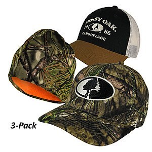 3-PACK: Mossy Oak Headwear, Caps, Beanies $13 + Free Shipping