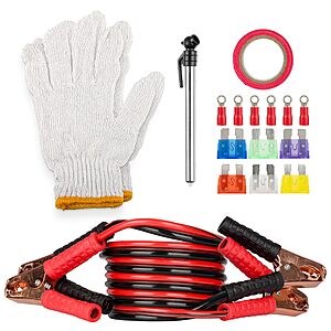 30-Piece Stalwart Roadside Emergency Car Kit: Road Trip Essentials Tool Set w/ Jumper Cables & Carrying Case $8.52 + Free Shipping w/ Prime or on $35+