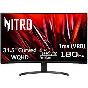 31.5" Acer Nitro Curved WQHD 180Hz 1ms FreeSync Monitor (Black, VA Panal) $189.99 + Free Shipping