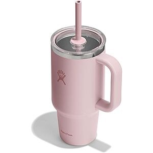 32-Ounce Hydro Flask Travel Tumbler w/ Handle & Straw (Trillium Pink) $17.48 + Free Shipping w/ Prime or on $35+