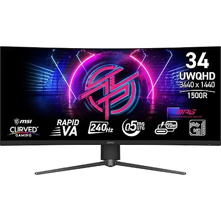 34" MSI MPG 346CQRF X24 3440x1440 UWQHD 240Hz VA Gaming Monitor