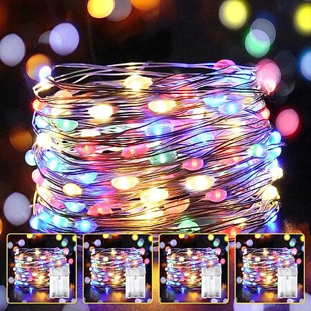 4-Pack 20FT HOBAYS 60-LED Battery Operated Fairy String Lights (Multicolor)