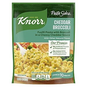 4.3-Oz Knorr Pasta Sides Cheddar Broccoli Fusilli $0.65 w/ S&S + Free Shipping w/ Prime or on $35+