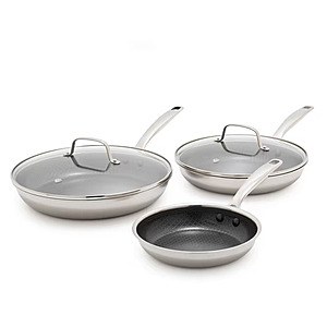 5-Piece Blue Diamond Bond Non-Stick Diamond Infused Ceramic Tri-Ply Stainless Steel Hybrid Cookware Set $42.88 + Free Shipping