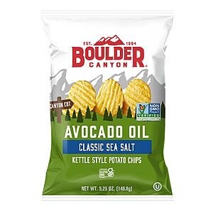 5.25-Oz Boulder Canyon Avocado Oil Sea Salt Kettle Style Potato Chips $2.50