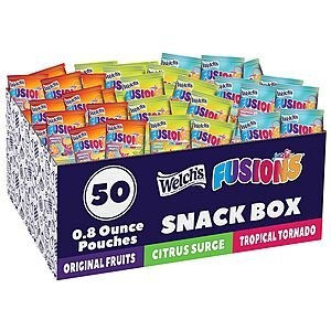 50-Pack 0.8-Ounce Welch's Juicefuls Fusions Fruit Snacks Variety Box (Citrus Surge, Tropical Tornado, Original Fruits) $9.86 w/ S&S + Free Shipping w/ Prime or on $35+