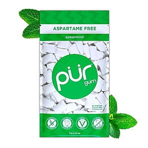 55-Count PUR Aspartame Free Sugar Free Spearmint Xylitol Chewing Gum $1.00 + Free Shipping w/ Walmart+ or on $35+