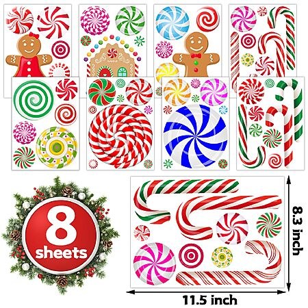 59-Piece Miss Fantasy Gingerbread Christmas Wall, Door & Floor Sticker Decorations