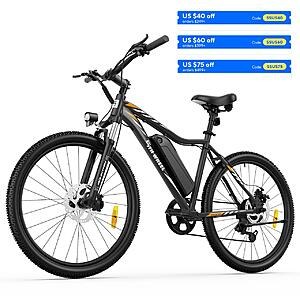 5TH WHEEL AB17 26″ Electric Bike 700W Peak Motor 36V 23 Mph Max Speed Color LCD Front Suspension $263 + Free Shipping