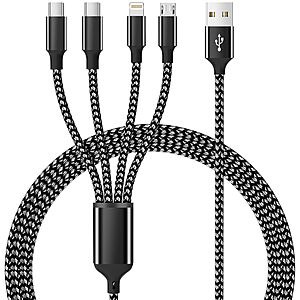 5' MPATIBY 4-in-1 Multi Charging Cable w/ Dual USB-C, Lightning & Micro USB (2 Colors) $3.99 + Free Shipping w/ Prime or on $35+
