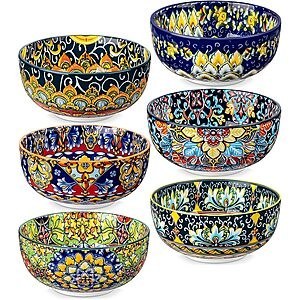 6-Pc 28-Oz vancasso Bohemian Style Ceramic Soup Bowls $17.47 + Free Shipping