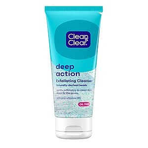 7-Ounce Clean & Clear Deep Action Exfoliating Facial Cleanser w/ Pro-Vitamin B5, Lactic & Glycolic Acids $3.58 w/ S&S + Free Shipping w/ Prime or on $35+