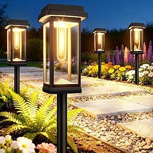 8-Pack TuyLuxe IP65 Solar Pathway Lights w/ Retro Filament Bulb Design $25.95 ($3.24 Each) + Free Shipping