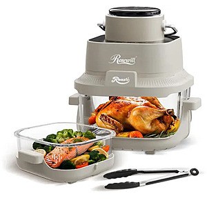 8-in-1 Rosewill Portable Glass Air Fryer w/ 5.5QT & 1.6QT Dual Transparent Glass Cooking Pot (Black/Gray) $69.99 + Free Shipping