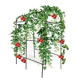 90" x 70" x 45" U-Shaped Stainless Steel Garden Trellis w/ Climbing Net - $25.99