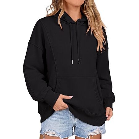 ANRABESS Women's Oversized Ribbed Cuff Pullover Fleece Fashion Hoodie (Various, Sizes XS-L) from