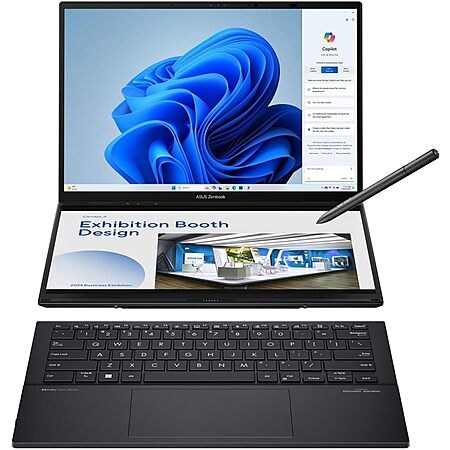 ASUS Zenbook Duo: Ultra 9 185H, Dual 14" OLED 3K Touch, 32GB RAM, 1TB SSD