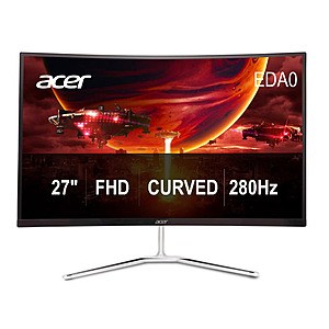 Acer Nitro 27” FHD 1080p 280Hz, 1ms AMD FreeSync Premium 1500R Curved Gaming Monitor - $77.40