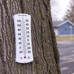 AcuRite 8" Analog Thermometer with Easy to Read Numbers; 8"x2"x0.62", Not Battery Powered; Plastic $3.97