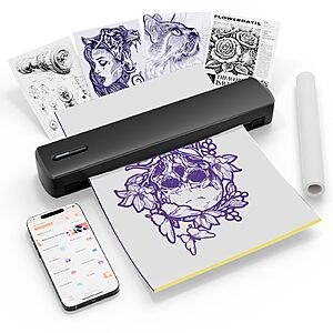 Amazon - Tattoo Stencil Printer, Portable Bluetooth Thermal Transfer Machine -
