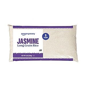 Amazon Grocery, Jasmine Long Grain Rice, 5 Lb $4.99 @ Amazon