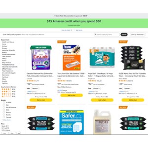 Amazon: Savings on Select Household Items ($15 Amazon credit when you spend $50)