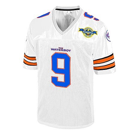Atonmore Bobby Boucher #9  Adam Sandler Movie The Waterboy Football Jersey (White, Black, Ora…