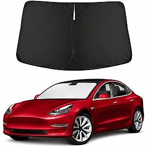 Autovir Foldable Windshield Sunshade: Tesla Model 3 & Y $9.98, 69" x 35" X-Large Truck $8.49 & More  + Free Shipping w/ Prime or on $35+