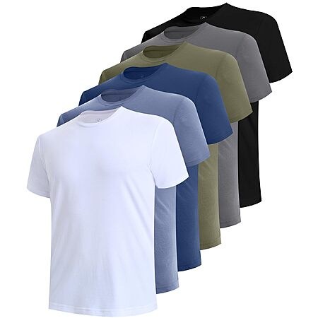 BAMBOO COOL Men's Undershirts Moisture Wicking Crewneck T Shirts 6 Pack $54.99