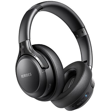 BERIBES Bluetooth Headphones Over Ear Wireless HiFi Stereo Headsets 65H 6EQ (Black) $19.95