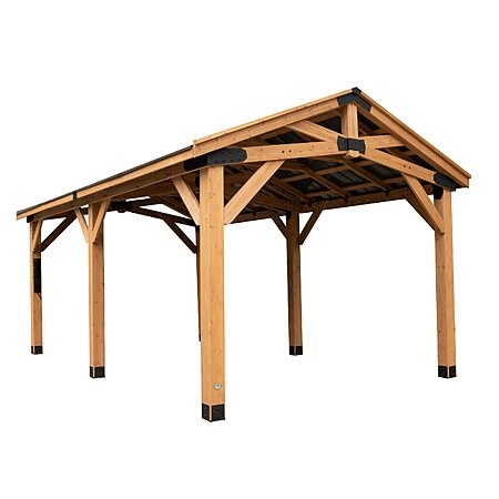 Backyard Discovery Norwood Cedar Wood Outdoor Gazebo Pavilion with Hardtop Galvanized Steel Peak Roof, various sizes, from $1799 @Amazon