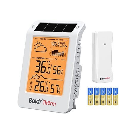 BaldrTherm Dual-Zone Wireless Weather Station w/ Indoor & Outdoor Temp/Humidity Monitor