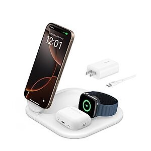 Belkin 3-in-1 MagSafe-Compatible iPhone Charger (White) $54.99 + Free Shipping