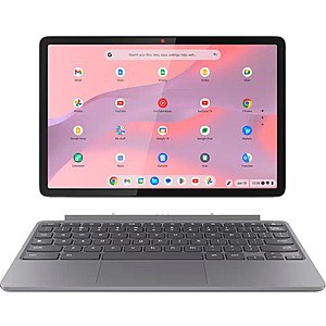 Best Buy - Lenovo - Duet 2-in-1 Chromebook 11" 2K LCD Touchscreen Laptop- MediaTek Kompanio 838 2024 4GB Memory 128GB eMMC with keyboard Luna Gray Open Box Excellent - $121.99