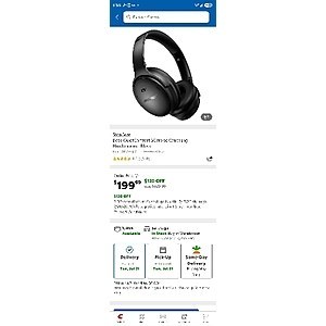 Bose QuietComfort SC Noise Cancelling Headphones $199.99