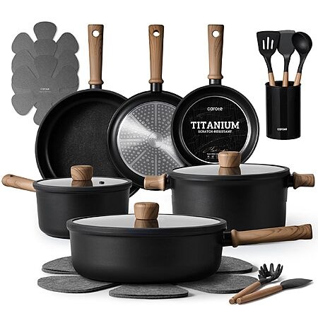 CAROTE 21pcs Pots and Pans Set, Nonstick Cookware Sets $89.96