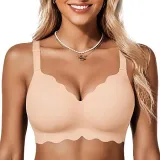 COCOMARTS Jelly Bras for Women No Underwire Wireless Push Up Bra Nude