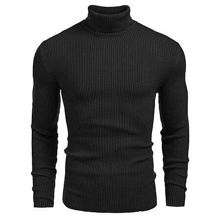 COOFANDY Men's Ribbed Slim Fit Knitted Turtleneck Pullover Sweater $13.19 + Free Shipping w/ Prime or on $35+