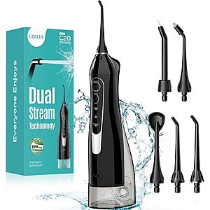 COSLUS 300ml Cordless Portable Rechargeable Water Dental Flosser $6.99 + Free Shipping w/ Prime