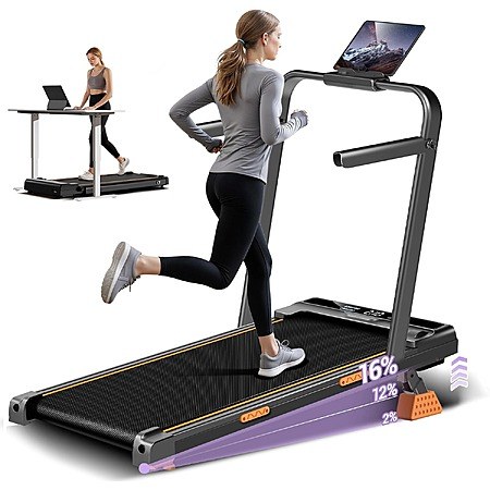 CURSOR FITNESS X5F 3-in-1 Walking Pad with 16% Manual Incline & Handles