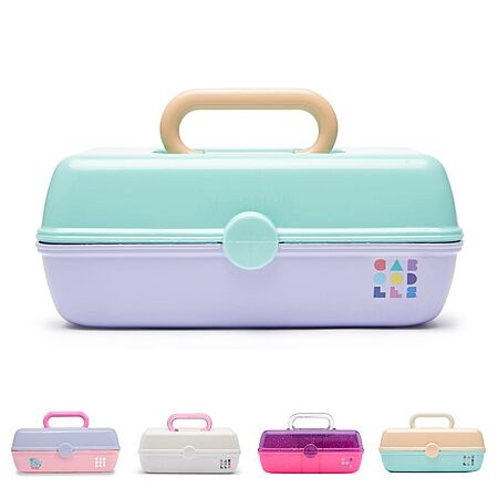 Caboodles Pretty in Petite Makeup Accessories Case (Seafoam Over Lavender)