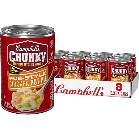 Campbell’s Chunky Soup, Pub-Style Chicken Pot Pie Soup, 16.3 oz Can (Pack of 8)~