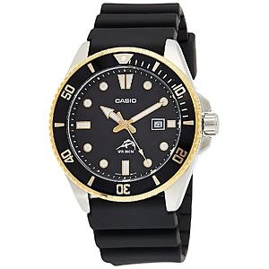 Casio MDV-106G Series | Duro Diver-Style Watch | 200M Water Resistant | Stainless Steel Case | Unidirectional Bezel | Screw-Lock Crown | Date Display