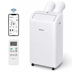 Certified Refurb Hisense 8,000-BTU Dual Hose Smart Portable Air Conditioner $200