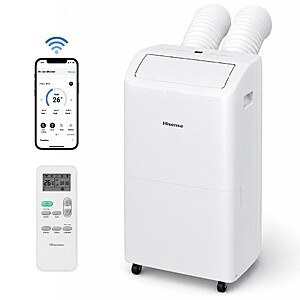 Certified Refurb Hisense 8,000-BTU Dual Hose Smart Portable Air Conditioner $200