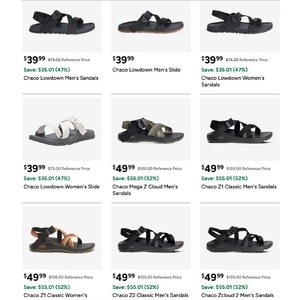Chaco Men's/Women's Sandals/Slides $39.99 or less + Free S&H w/ Prime at Woot!