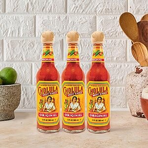 Cholula Hot Sauce Multipack, Original, Product of Mexico, Gift Set Includes Three 12 Fl Oz Bottles, Blend of Arbol & Piquin Peppers with Spices 3 count~$11.37 With S&S @ Amazon