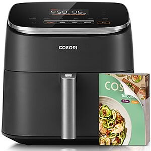 Cosori 9-in-1 TurboBlaze Air Fryer 6 Qt, PFAS-Free Ceramic Coating, 90°–450°F, 120V, Dark Gray $89.99