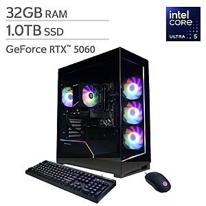 CyberPowerPC Gamer Xtreme Gaming Desktop - Intel Core Ultra 5 225F - GeForce RTX 5060 - 32GB DDR5 RAM - 1TB SSD - Windows 11 $1099.99